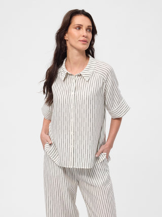 REDGREEN WOMAN Ace Blouse 199 Black Stripe