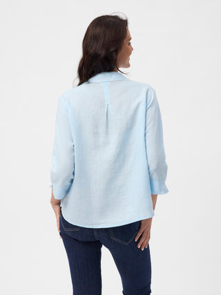 Dame skjorte i lyseblå fra Redgreen – hør / afslappet fit / 3/4-ærme