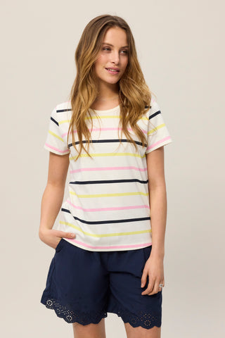 REDGREEN WOMAN Chris T-shirt Short Sleeve Tee 141 Rose Stripe