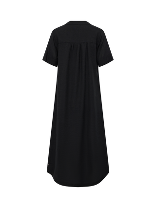 Dame kjole i sort fra Redgreen – hør / afslappet pasform / midi-længde