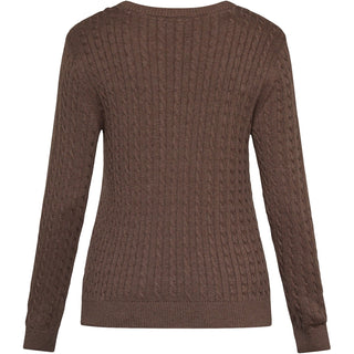 REDGREEN WOMAN Susan Cable Knit Knit 429 Dark Brown Melange