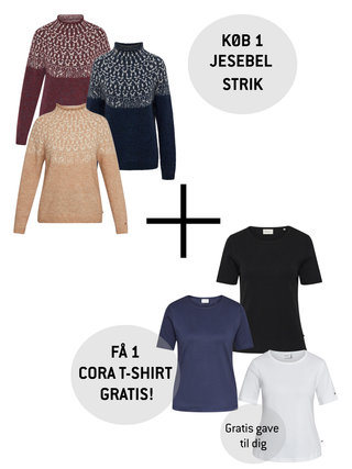 Køb 1 Jesebel strik og få 1 Cora T-shirt gratis! (Værdi 299,-)