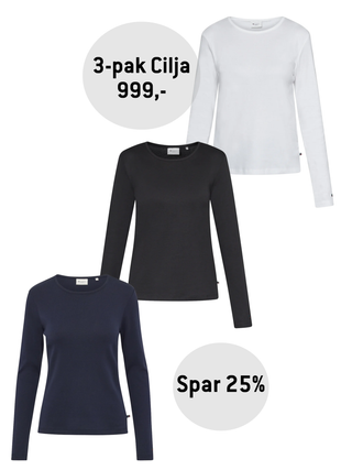 3-Pak Cilja bluse til basisgarderoben - SPAR 25%