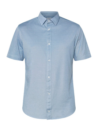 REDGREEN AMOS PIQUE SHIRT SS Shirt 4633 Blue Melange 17-4123