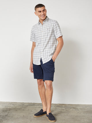 REDGREEN ASGER LINEN SHIRT SS Shirt 2221 Sand checkered