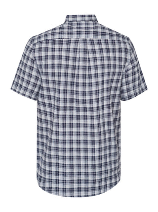 REDGREEN ASGER LINEN SHIRT SS Shirt 2682 Navy Checkered