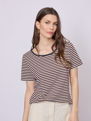 REDGREEN WOMAN Cecilie Tee Polo 125 Dark Sand Stripe