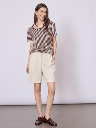REDGREEN WOMAN Cecilie Tee Polo 125 Dark Sand Stripe