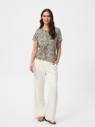 REDGREEN WOMAN Celina Short Sleeve Tee 320 Off White Pattern