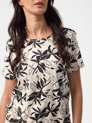 REDGREEN WOMAN Celina Short Sleeve Tee 321 Ecru Pattern