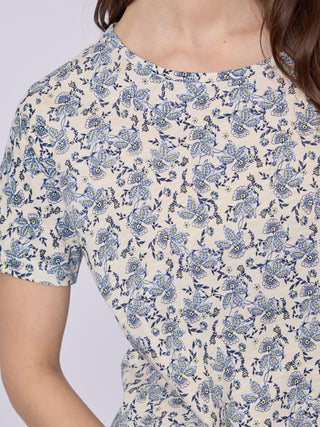 REDGREEN WOMAN Celina T-shirt Short Sleeve Tee 363 Blue Pattern
