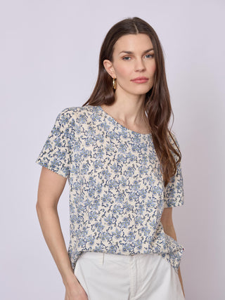 REDGREEN WOMAN Celina T-shirt Short Sleeve Tee 363 Blue Pattern