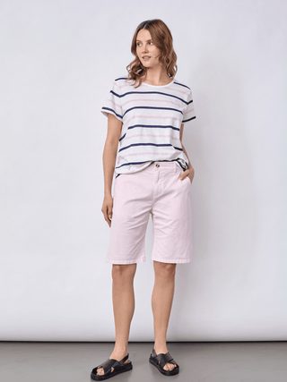 REDGREEN WOMAN Chris T-shirt Short Sleeve Tee 145 Pink Stripe