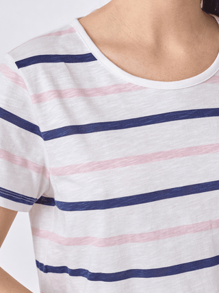 REDGREEN WOMAN Chris T-shirt Short Sleeve Tee 145 Pink Stripe
