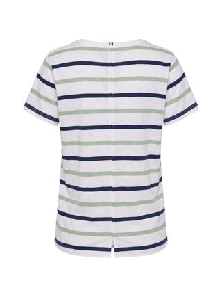 REDGREEN WOMAN Chris T-shirt Short Sleeve Tee 173 Light Green Stripe