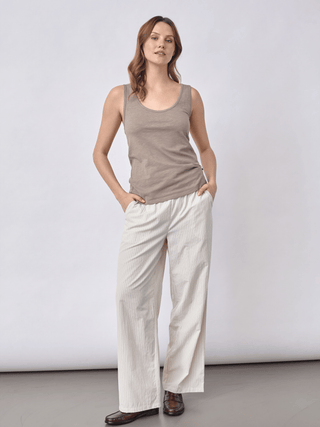 REDGREEN WOMAN Citta solid Short Sleeve Tee 025 Dark Sand