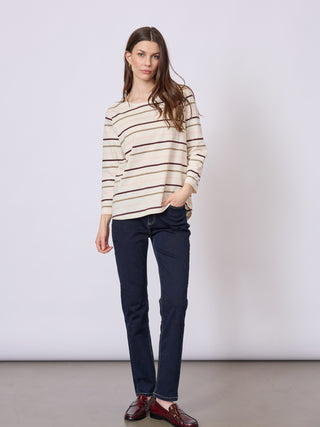 REDGREEN WOMAN Croco T-shirt Short Sleeve Tee 141 Rose Stripe