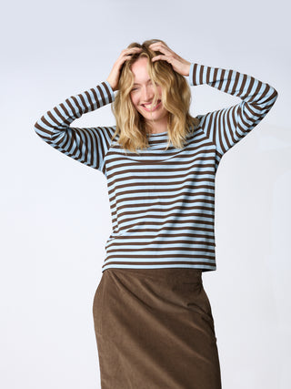 REDGREEN WOMAN Fie Long Sleeve T-shirt Long Sleeve Tee 162 Light Blue Stripe