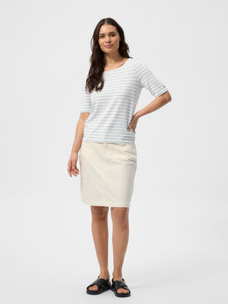 REDGREEN WOMAN Hedy Short Sleeve T-shirt Short Sleeve Tee 160 Sky Blue Stripe