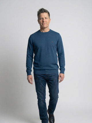 REDGREEN JULIAN O-NECK COTTON KNIT Knit 0972 PETROL