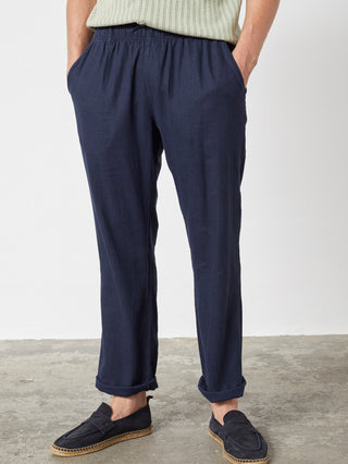 REDGREEN MARCUS LINEN PANTS Pants 0682 NAVY