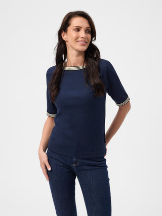 REDGREEN WOMAN Snee T-shirt Short Sleeve Tee 068 Navy