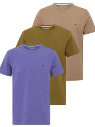 Chris T-shirt 3-pak – (Blå/Armygrøn/Sand)
